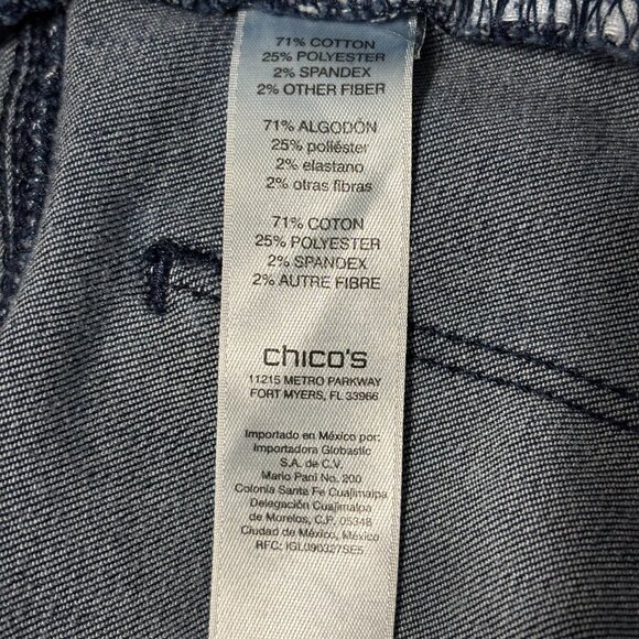Chico’s Floral Print Ankle Jeans Size 1 (8/10) Dark Wash Stretch Denim‎ Women’s - Picture 8 of 13